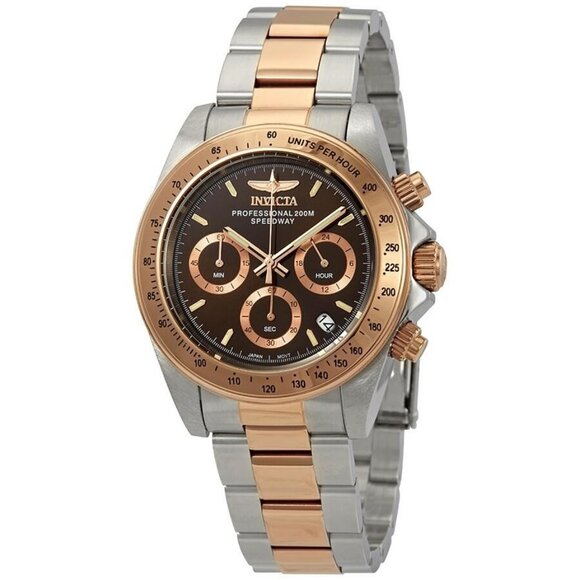 NWT Authentic Invicta Speedway Chronograph Brown Dial Two-tone Men's Watch - Picture 1 of 3